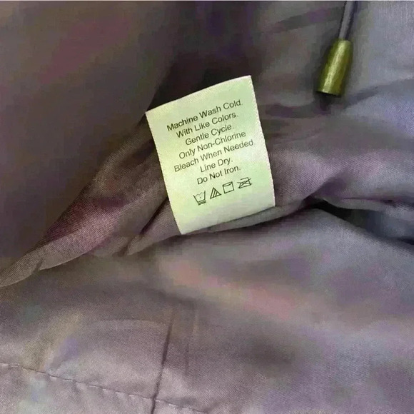 Coldwater Creek Lightweight Puffer Raincoat Size M (10-12) Metallic Purple Cozy - Picture 14 of 15